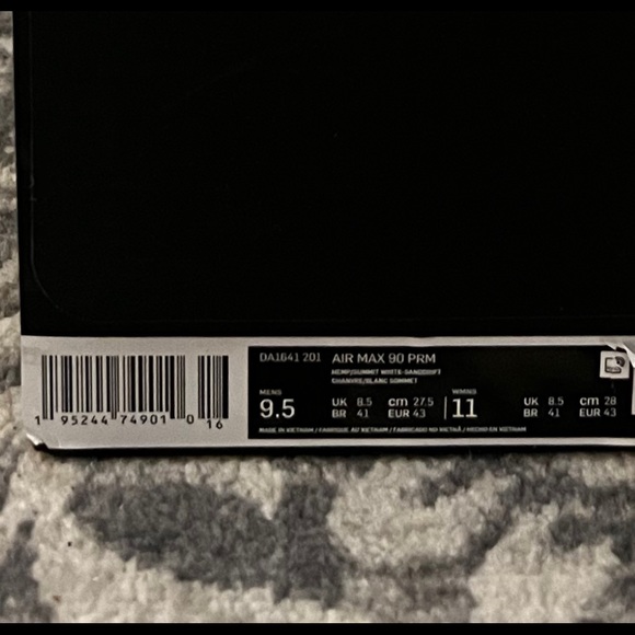 Brand new in box Mike Air Max 90 PRM Cream - Picture 5 of 5